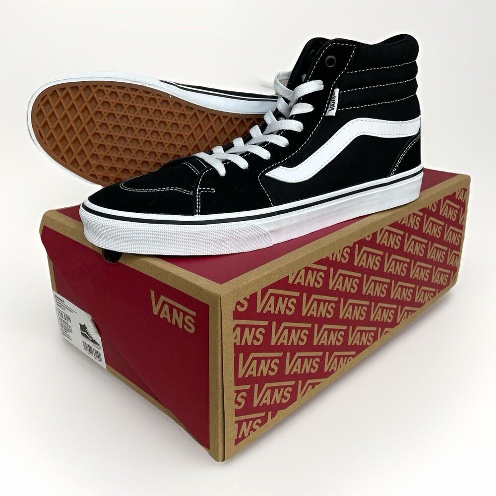 Vans Filmore Hi High Skate Canvas Suede Black White Shoes Men's Size 13 Sneakers - Picture 4 of 9